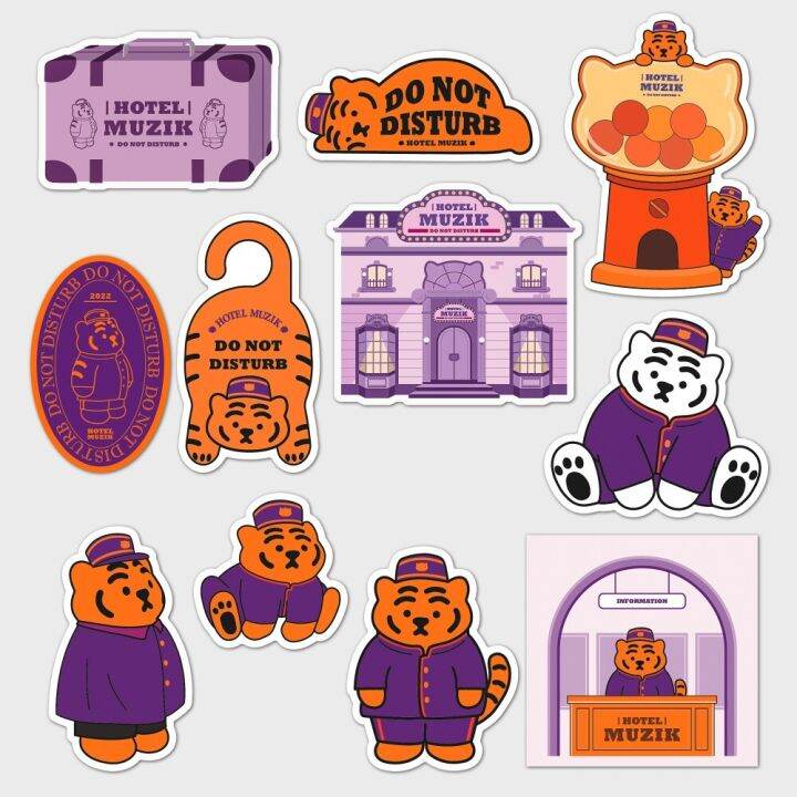 สินค้าพร้อมส่ง-muzik-tiger-11-pieces-stickers