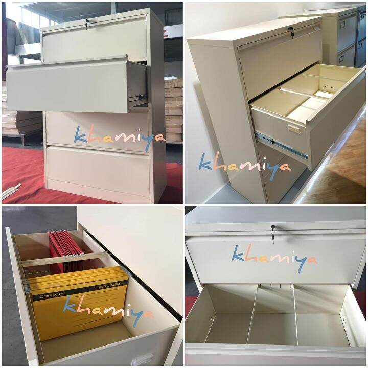 4 Layer Lateral File with keylock, Steel Office