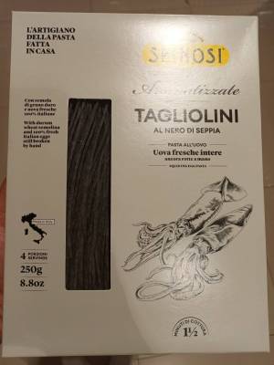 Spinosi Tagliolini Nero Di Seppia 250g.เท็กลิโอลินี เนโร ดี เซฟเฟีย เส้นพาสต้า ผสมหมึกดำ 250กรัม
