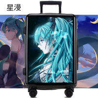 กระเป๋าลากขนาดเล็กแบบสองมิติอะนิเมะ Hatsune Miku กล่องรหัสกล่องขึ้นเครื่องกระเป๋าลากขึ้นเครื่อง20นิ้ว