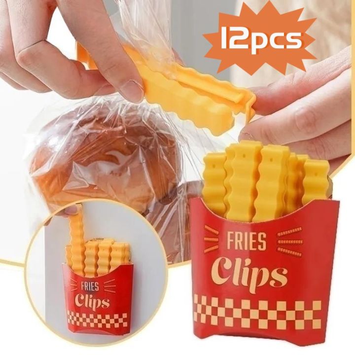 12pcs Sealing Clip French Fry Shape Buckle Closure Food Bag Clip