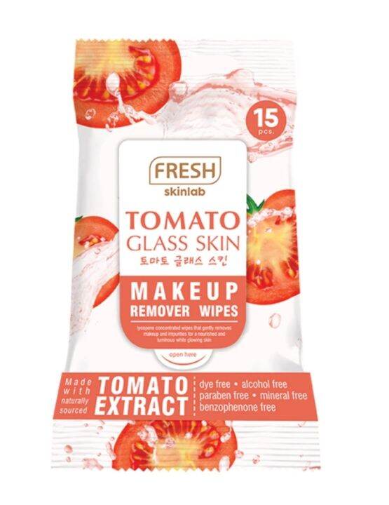 Fresh Tomato Glass Skin Make Up Remover Wipes 15s x 2s Lazada PH