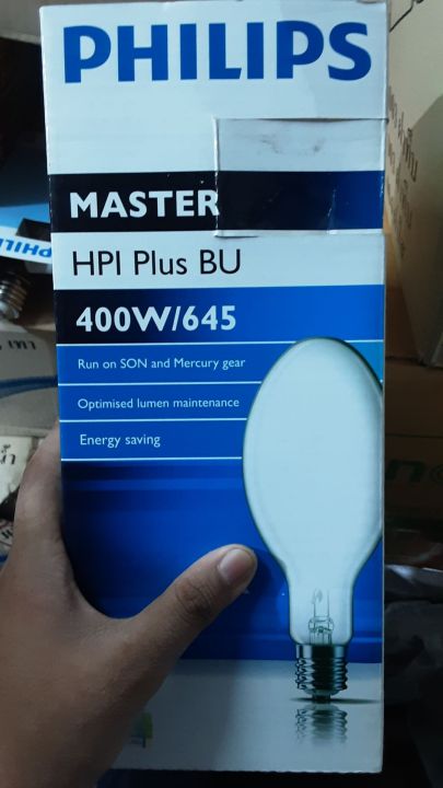 philips-หลอดเมทัลฮาไลด์ทรงโบว์ลิ่ง-hpi400วัตต์bu-e40