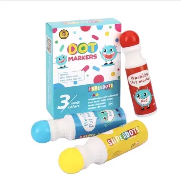 Funcils 10 Washable Dot Markers for Toddlers - Non Toxic Paint Dotters & Bingo Markers - Dot Markers for Kids & Preschoolers | Dabber Markers for