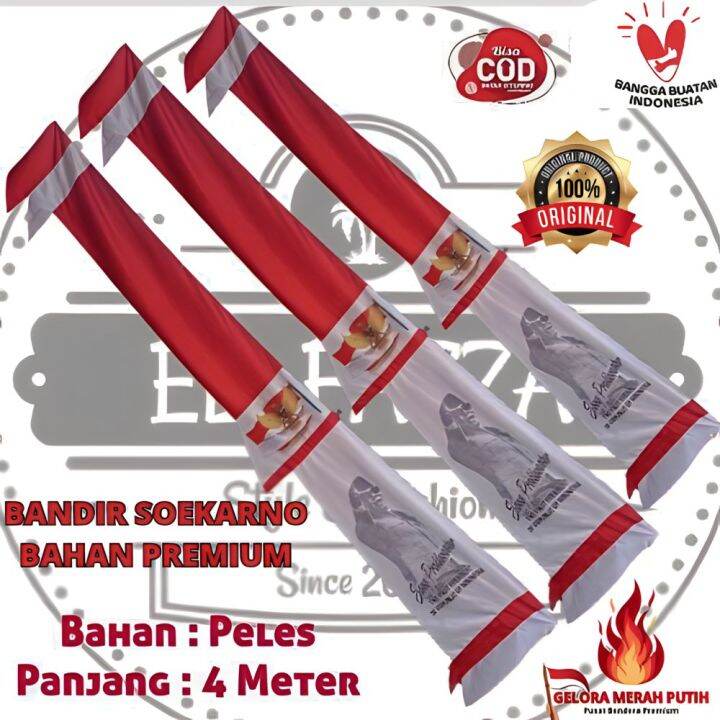 Umbul Umbul Soekarno Model Bandir Hiasan Agustusan Dekorasi Kemerdekaan