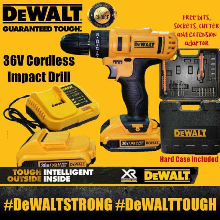 DeWalt impact drill 36v with 2 batteries Lazada PH
