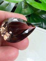 สโมคกี้พลอย ควอตซ์ Smoky Quartz PEAR Shape 28X20 มิลลิเมตร..(1 เม็ด) MM หนักรวม 34 กะรัต รูป สำหรับตัดสำเร็จ 34 CARATS