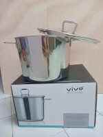 หม้อสแตนเลสพร้อมฝาครอบ หม้อสตูทรงกลม 24 ซม ตรา vivo