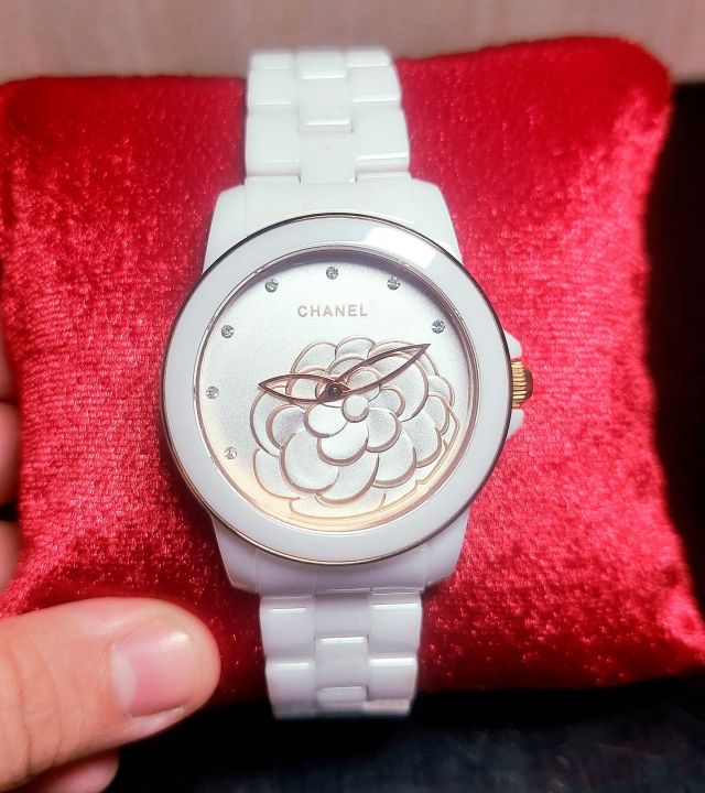 Chanel Watch White  60 For Sale on 1stDibs  chanel white ceramic watch  flower chanel flower watch ceramic chanel watch flower