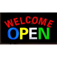 ป้ายไฟ อะคริลิคกันน้ำ WELCOME  OPEN ให้ไป LED