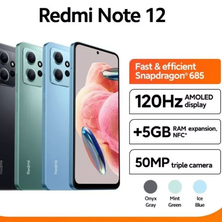 Xiaomi Redmi Note 12 LTE 128GB / 4GB RAM Dual SIM - Ice blue — Cover company