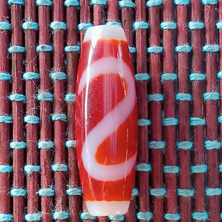 Money Hook Dzi Bead(With Certificate) 金钱勾朱砂天珠(附带证书） Lazada