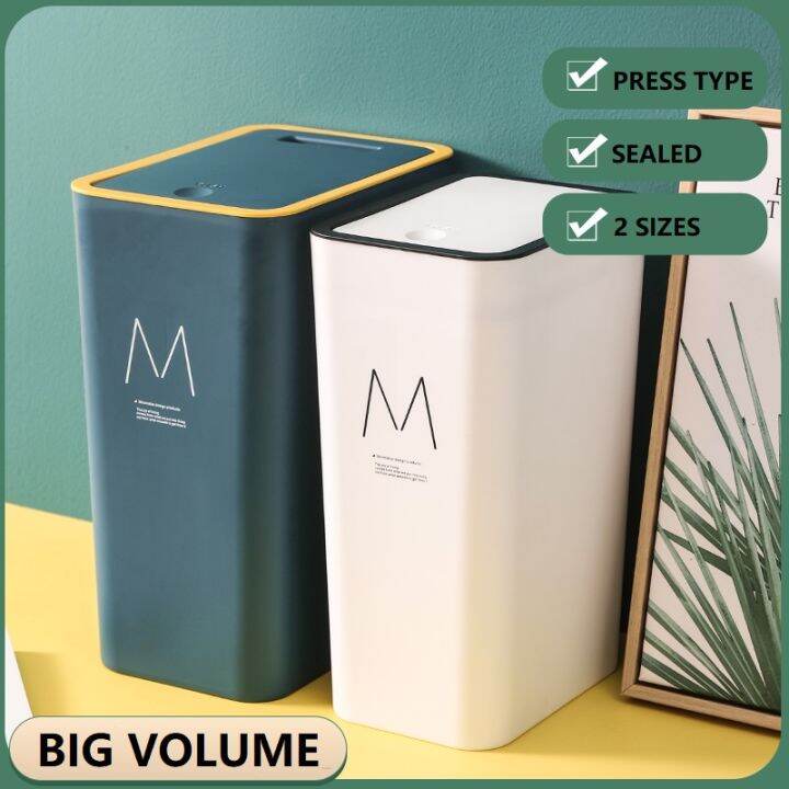 Multifunctional Plastic Trash Bin With Lid Designable Hotel Bathroom