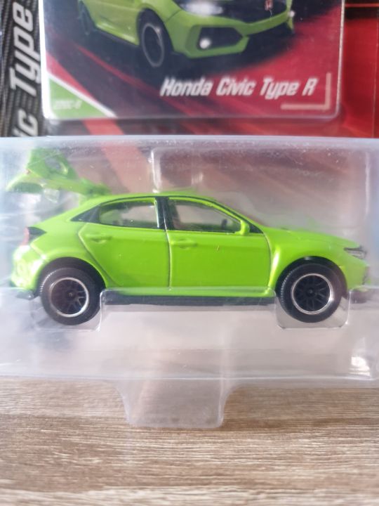 โมเดลรถเหล็ก-majorette-honda-civic-type-r-series-honda-civic-type-r-220c-9-green-สีเขียว-สีเขียวอ่อน-เปิดท้ายรถได้-โมเดลรถสะสม