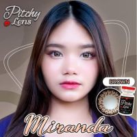 คอนแทคเลนส์ รุ่น Miranda ยี่ห้อ Pitchylens ตาโต สีตาล มีค่าสายตา