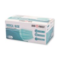 Aid First Sanitized Face Mask x 50 pcs เอดเฟิร์ส หน้ากากอนามัยสุขภาพ x 50 ชิ้น (สีเขียว)  หน้ากากอนามัย แมสปิดปาก แมสปิดจมูก แมส