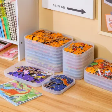 1pc Transparent Toy Puzzle Storage Box - Use This Clear Puzzle Storage Box  To Organize Your Child's Building Blocks.