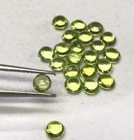 หลังเบี้ยทรงกลม 4 มม. พลอยเพอริดอทธรรมชาติ 100% ไม่ผ่านการเผา 4mm round shape cabochon 100% natural peridot gemstone