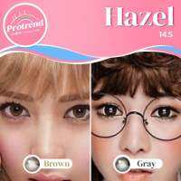 Protrendcolor Contact lens : คอนแทคเลนส์โปรเทรนด์คัลเลอร์ รุ่น Hazel Brown , Choho นำเข้าจากเกาหลี ของแท้ 100% มี อ.ย. ขนาดเลนส์ 14.5  เลนส์นิ่ม แฟชั่น