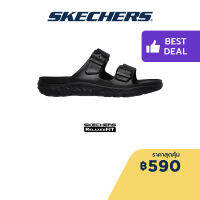 Skechers สเก็ตเชอร์ส รองเท้าแตะผู้ชาย Men Foamies Reggae Waller Walking Sandals - 204150-BBK Anti-Odor, Hanger Optional, Machine Washable, Relaxed Fit