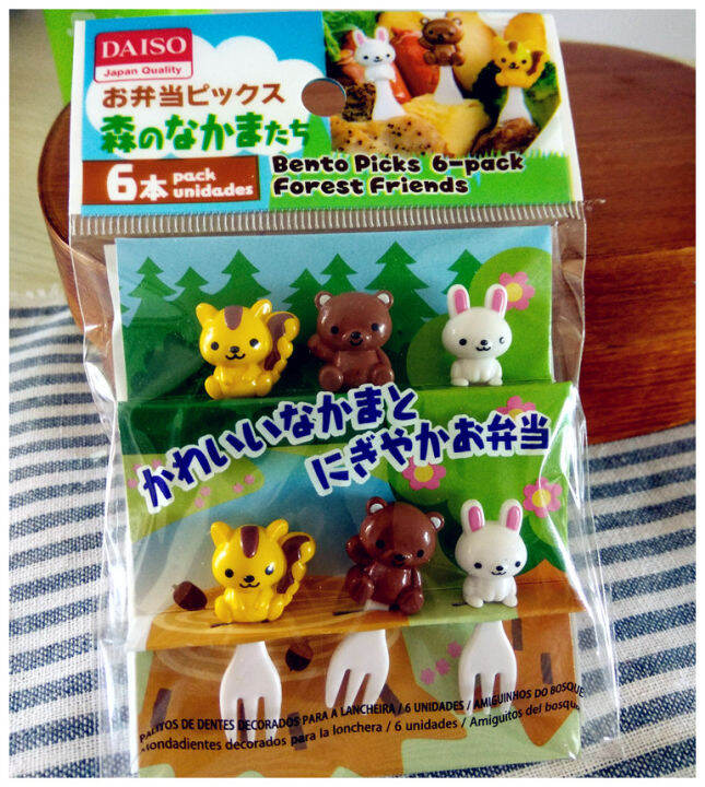 Japan DAISO Cartoon Bento Fork Creative Dessert Fruit Decorative Stick