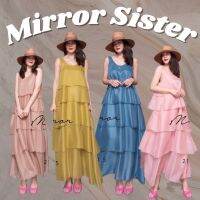 ?ป้าย Mirrorsister​ 21011.5 เดรสแขนกุดทรงเบสิคใส่ง่าย แต่งต่อระบายเลเยอร์ไล่ลงมา5step