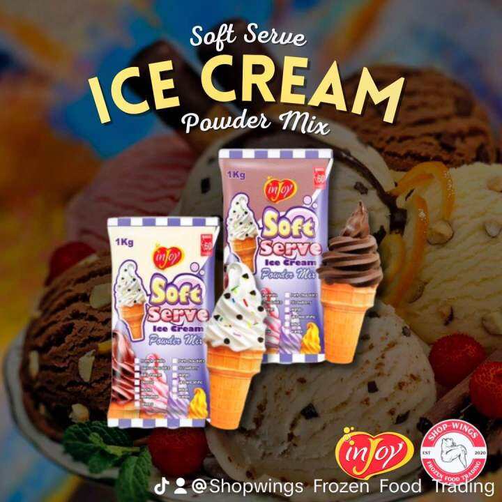 inJoy French Vanilla and Swiss Chocolate Soft Serve Ice Cream Powder ...