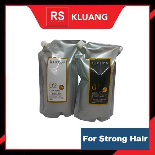 [ILLUSION] Rebonding Hair Cream Set (For Strong Hair)(1000ml × 2) Lazada