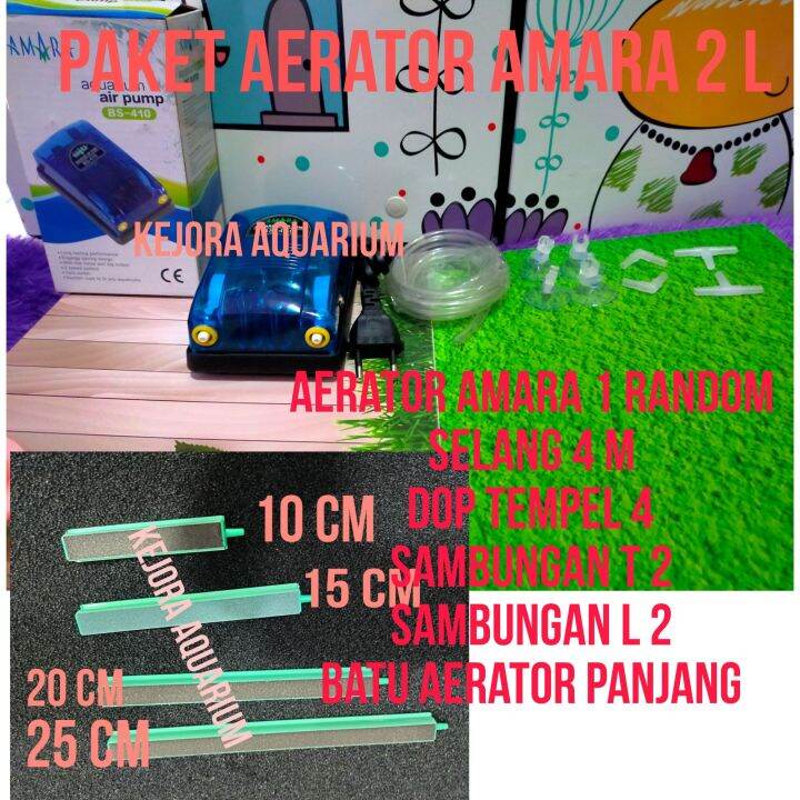 PAKET AERATOR AMARA 2 LUBANG BS410 BATU GELEMBUNG UDARA AQUARIUM ...