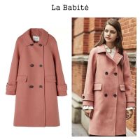 เสื้อโค้ท OVERCOAT โค้ทวูลกันหนาว โค้ทยาว ❄️ สีส้มพีช ❄️แบรนด์✨Lababite✨ แท้?% (wy1011)