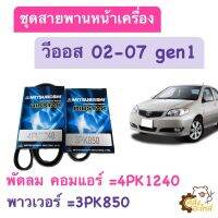 สายพานหน้าเครื่อง Toyota Vios 2003-2007 วีออส gen1 1NZ-FE Mitsuboshi สายพาน สายพานพัดลม สายพานพาวเวอร์