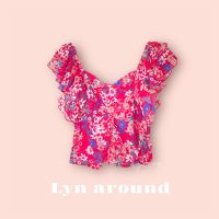 Lyn around [แท้?] Top เสื้อแขนระบาย ลายดอก (Red)