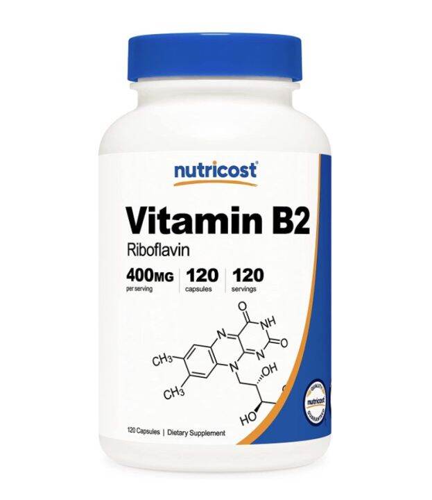 Vitamin B2 liều cao không biến đổi gen Nutricost Vitamin B2 (Riboflavin