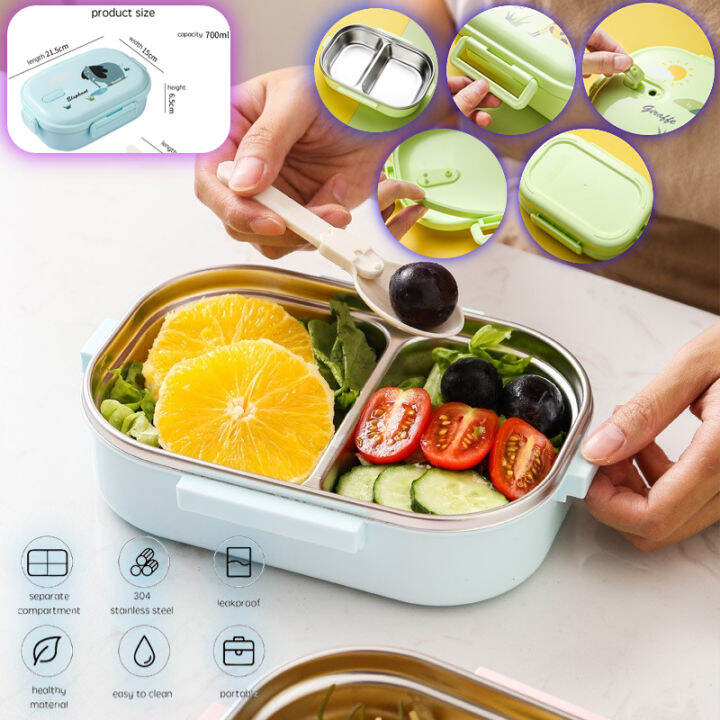 Kid Lunch Box 304 Stainless steel lunch box Student Bento Box Food