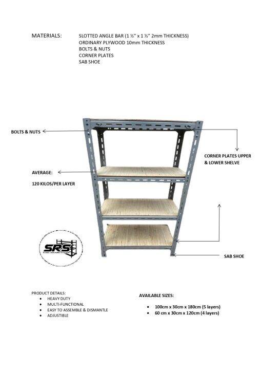 Heavy Duty Slotted Angle Bar 4 Layers Lazada PH