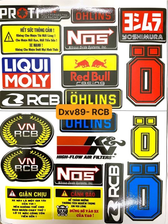 Mẫu 89 RCB - Tem sticker decal hình Logo các thương hiệu như RCB ...