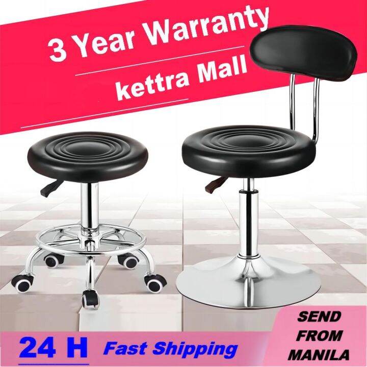 Bar Stool Bar Chair Office Salon Home Stainless Rolling Stool Lifting