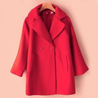 โค้ทเกาหลี โค้ทวูล overcoat สีแดง แบรนด์ busani (wy821)