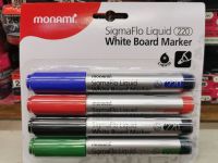 ปากกาไวท์บอร์ด​ Monami​ รุ่น​ Sigmaflo​ ชุด​4สี​ หมึกเยอะกว่า2เท่า​ สีสด​ ไร้กลิ่น​