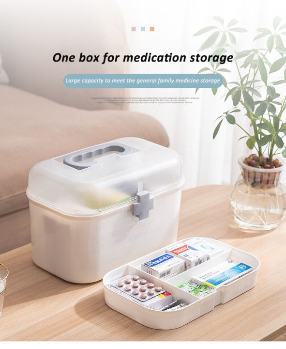 Medicine Storage Box Portable Medication Storage Large-Capacity