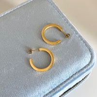 imean.store - Simple gold pin earring | ต่างหูห่วงกลมแบบหมุดเจาะ