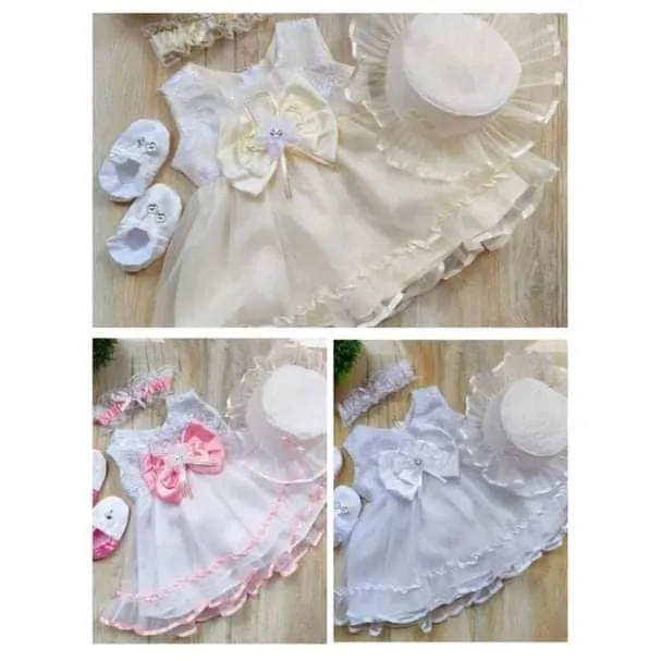 4 in 1 christening dress for baby girl (1month to 1year old) Lazada PH