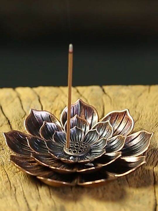Incense Burner Lotus Incense Stick Holder Buddhism Decoration Censer