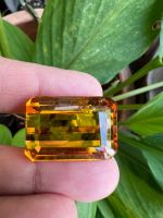 ซิทริน สำหรับงาน เครื่องประดับ LAB YELLOW  CITRINE MADERA CRYSTAL 22X16 มิลลิเมตร พลอย LAB MADE 100%. ราคา เป็น 1 เม็ด น้ำหนัก 26 กะรัต