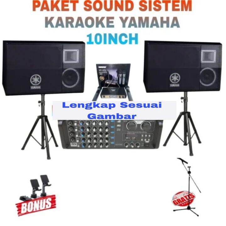 PAKET SOUND SYSTEM KARAOKE YAMAHA 10INCH +AMPLIFIER BLUETOOTH Lazada