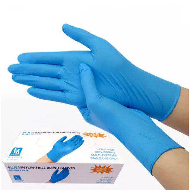 100Pcs/Box Vinyl Nitrile Mixed Disposable Gloves Latex Free Powder Free ...