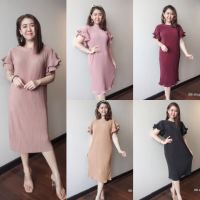 New Collection Pleat Dress Maxidress แฟชั่นชุดพลีทระบายแขนเรียบหรู ชุดพลีทสีพื้นใส่ทำงาน ชุดเดรสสรสุภาพ ชุดใส่ออกงาน แฟชั่นสาวอวบ ชุดเดรสเนื้อผ้าอัดพลีทยืดFreesize