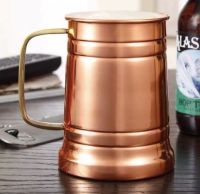 German Copper Beer Glass with brass handle แก้วเบียร์ทองแดงเยอรมัน แก้วทองแดง แก้วทองแดงแท้ แก้วมัค แก้วทองแดงใบใหญ่ แก้วนำ้ทองแดง