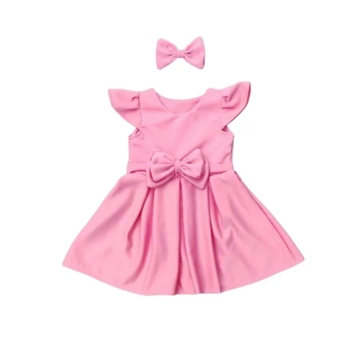 Peri Big Bow Dress for Kids Girls OOTD 1 to 3 years old | Lazada PH