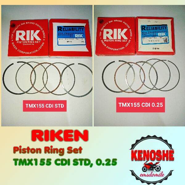PISTON RING SET TMX155 CDI STD,0.25 (GENUINE RIKEN BRAND) Lazada PH